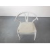 Wishbone Chair - White with Cream Microsuede Seat