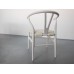 Wishbone Chair - White with Cream Microsuede Seat