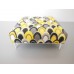 Ottoman in Yellow/Gray Teardrop Print