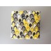 Ottoman in Yellow/Gray Teardrop Print