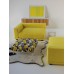 Ottoman in Yellow/Gray Teardrop Print