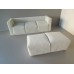 White Microsuede Metro 2 Sectional