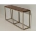 Industrial Console Table - Champagne Base with Walnut Top