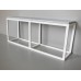 Industrial Console Table - White Base with Burnished Metal Top