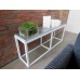 Industrial Console Table - White Base with Burnished Metal Top