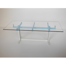 Trellis Dining Table in Blue/White