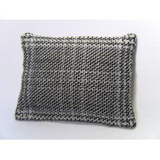 Silvery Plaid Large Rectangle Pillow