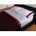 White Sheet Set with Wide Brown Satin Edge